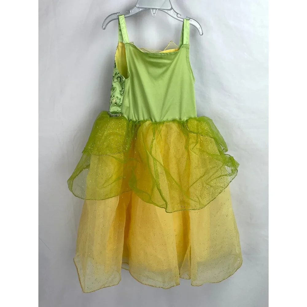 Disney Castle Collection Sz 4 Princess Frog Tiana Costume Dress Up Green‎ Yellow